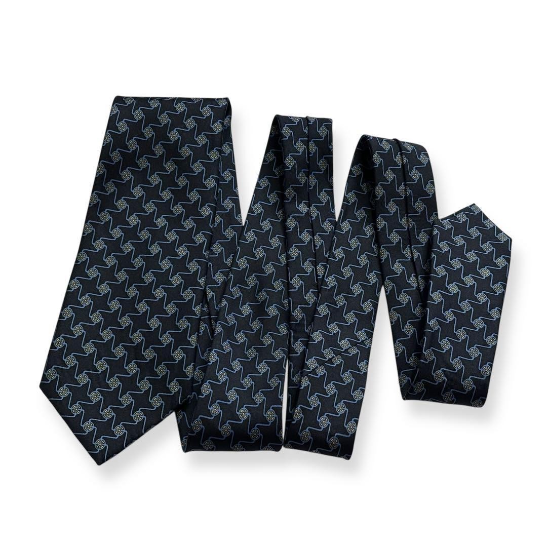 HERMES Tie black patterned silk - image 1