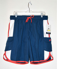 NWT Trunks Surf Swim Men's Blue Colorblock Mesh-Lined Dante Swim Shorts sz M