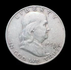 1950-P Franklin Half Dollar 50c Phil. Mint 90% Silver US Coin Sharp Details Raw