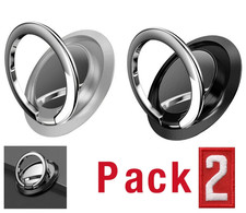 2x Finger Ring Holder Stand Grip 360 Rotating For Cell Phone Car Magnetic Mount