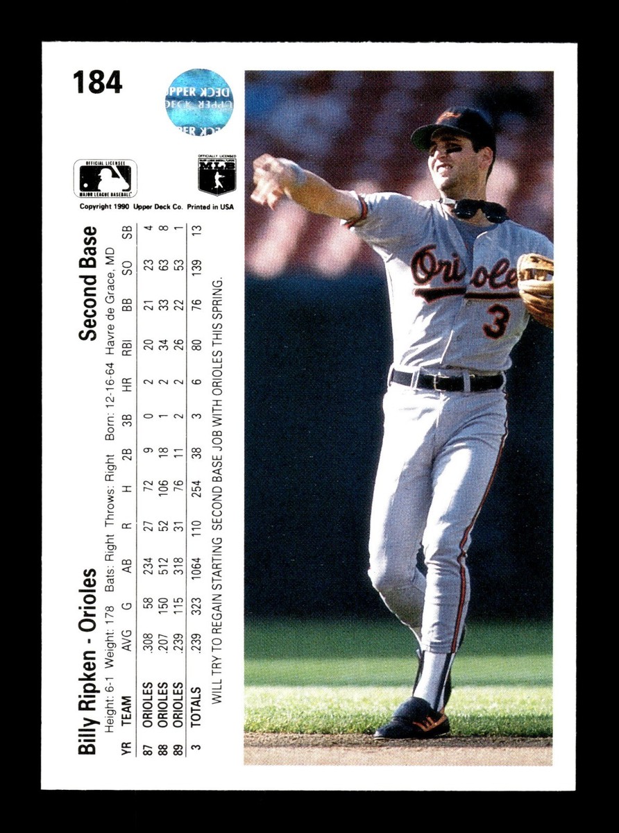 BILLY RIPKEN ⚾ 1990 Upper Deck Baseball #184 Baltimore Orioles | eBay