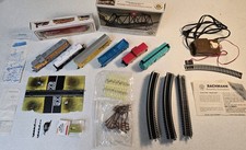 HO Scale Model Railroad Lot - Engine, Freight Cars, Tracks, Transformer, etc.