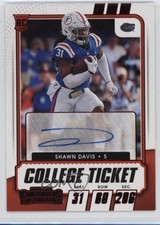2021 Panini Contenders Draft Picks College Game Ticket Red Shawn Davis Auto 1n4j