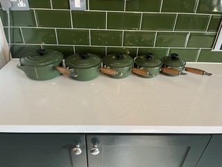 Le Creuset 5 Pan Set in Dark Green