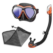TUSA M-2001S Paragon Mask, Hyperdry Elite II Snorkel, DiveCatalog Mesh Bag