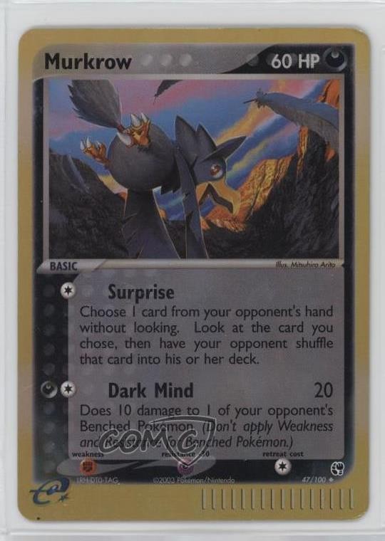 Murkrow Reverse Foil Pokemon EX Sandstorm #47 2003
