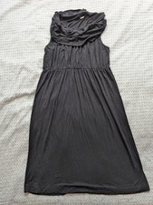 J Crew Dress Womens Medium Black Sleeveless Cowl Neck Stretch Pullover Casual