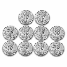 2025 1 oz American Silver Eagle Coin BU Lot of 10 