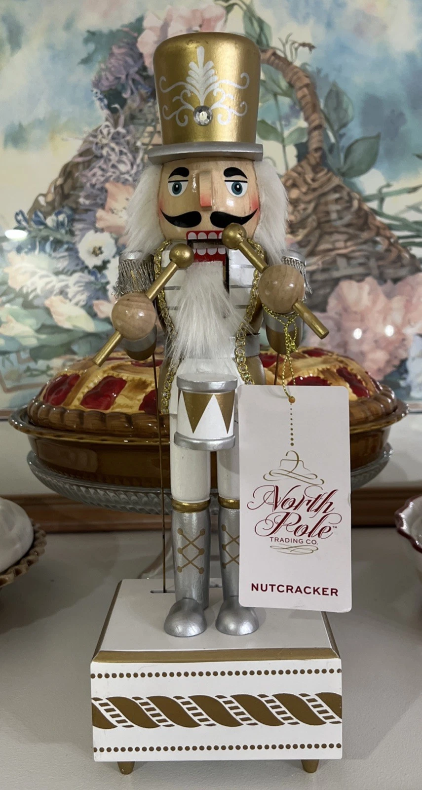 North Pole Trading Company Musical Nutcracker 14” Tall Plays Joy To The World