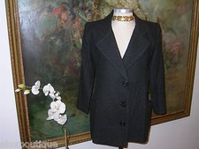 Lee Anderson Couture Bergdorf Goodman Pea Jacket Gray Wool Blazer Coat Outerwear