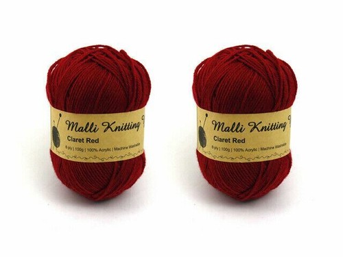 Knitting Yarn 5x100g Acrylic Knitting Wool Yarn Craft Solid Multi Colours - Picture 30 of 71