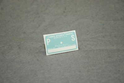 1967 Pontiac Firebird & GTO Turbo Hydramatic 400 ''PS'' decal, Blue