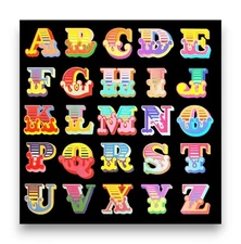 Ben Eine Alphabet Black Original Limited Edition Signed Lenticular Postcard Art