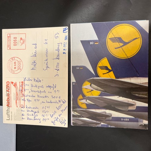 BRD Schönes Bildpostkarten Lot Deutsche Lufthansa / 2x Karten Gelaufen - S1022 - Bild 4 von 13
