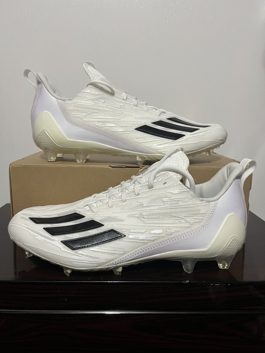 Adidas Adizero Football New Cleats (GX4049) White Black - Mens Size 13 Adidas Adizero Molded Football Cleats GX4049 White Black  main image 3