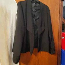 NEW Women Jacket Blazer Open Front Black Size 3 XL