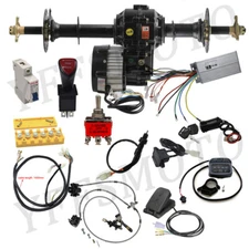 48V 1000W Electric Differential Motor 30" Rear Axle Kit Drive Shaft Trike Go kar