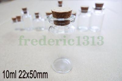 20/50/100 Pcs Small Glass Bottles With Corks Clear Vials Transparent 0.5ml-10ml