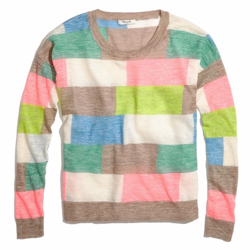 Madewell Studio Sweater In Colorbrick Super Soft Lightweight Multi Color Sz S - Picture 2 of 10
