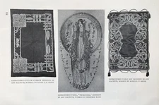 Art Nouveau Embroidered Panel etc by Ann Macbeth - Antique Print 1907