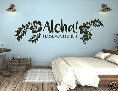 WandTattoo Schlafzimmer Partyzimmer Alhoa beach waves sun Sonne Meer pkm35