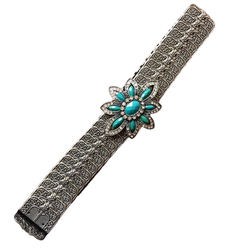 Vtg Navajo style concho leather metal rhinestones belt Western Cowgirl Festival‎ Navajo Concho Belt - Etsy main image 2
