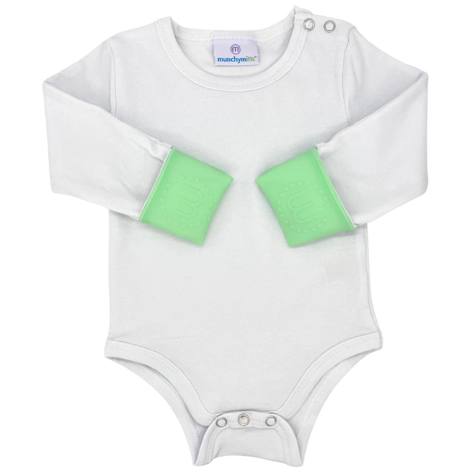 Gummee Glove Teething Mitten Turquoise and Babygrow Silicone - Image 2 of 2