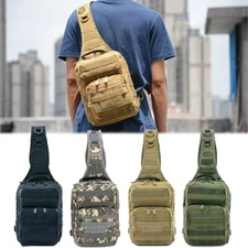 Mens Tactical Backpack Molle Sling Chest Pack Shoulder Bag Outdoor Hiking Travel