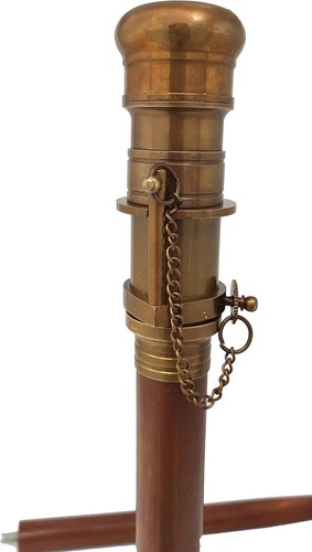Bastone da passeggio telescopio finitura antica costume canna legno pieghevole palissandro sti - Foto 9 di 9