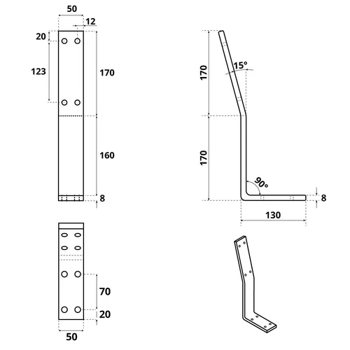 Rückenlehnenhalter Lehnenhalter Tischgestell Bankgestell Bankkufen Tischkufenn