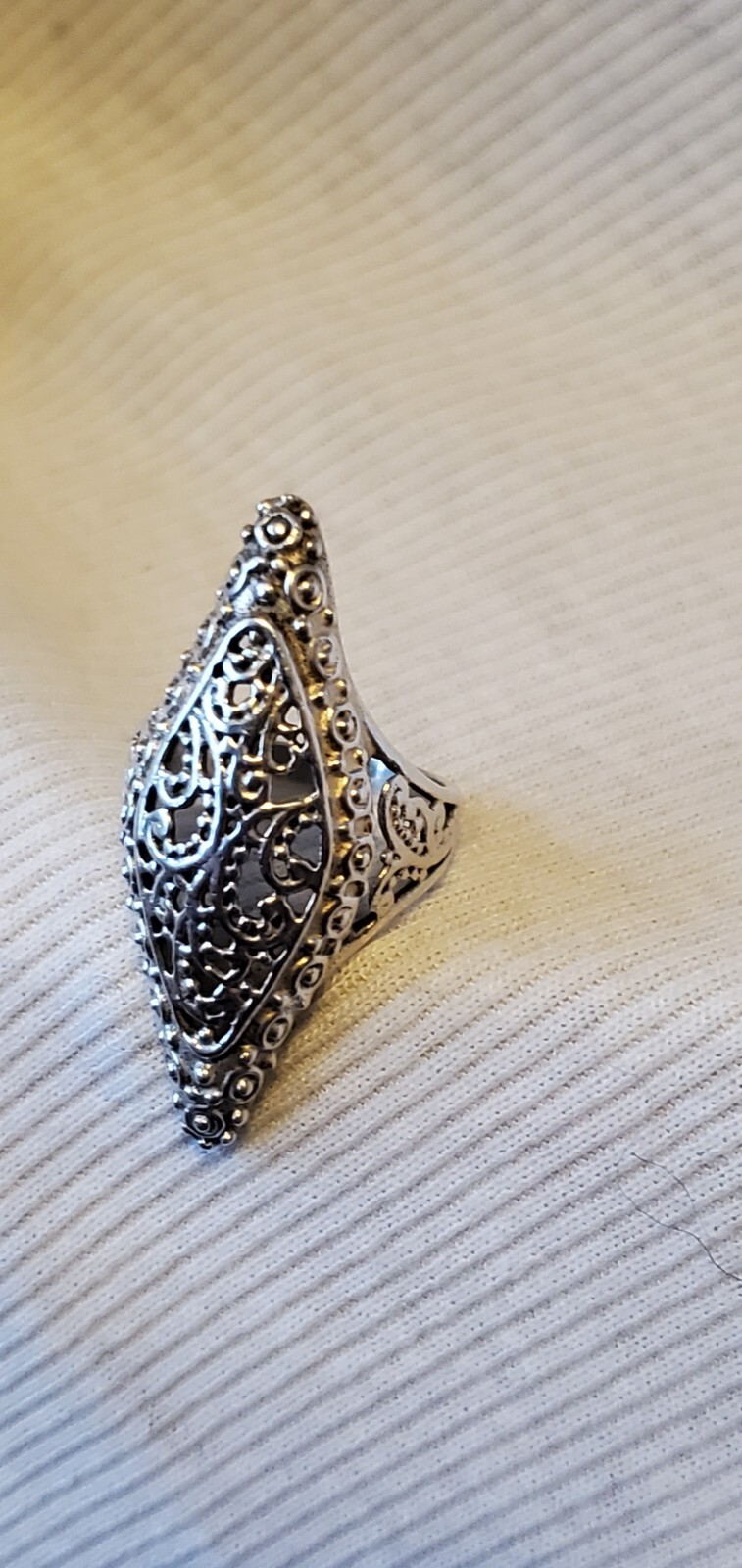 Sterling Silver 925 Long Ring - image 3