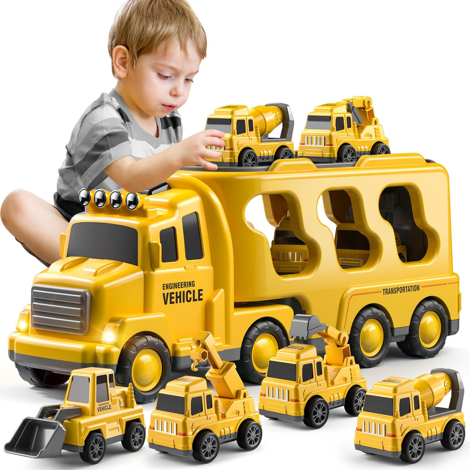 Construction Trucks Toddler Boy Toys Cars for Toddlers 1-3 - Kids Toys for 3