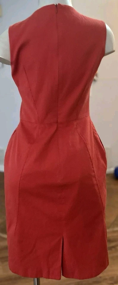 Vestido Vaina Piazza Sempione Algodón Coral Talla 42 EE. UU. 6 Hecho en Italia Clásico Mujer Foto 3 de 4