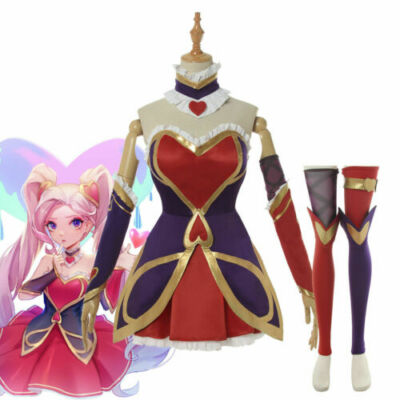 LOL League Of Legends Heartseeker Jinx Cosplay Costume Lolita Dress Full Set 