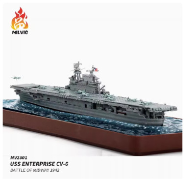 MILVIC USS Enterprise CV-6 US Navy Aircraft Carrier 1942 Ship Model 1:700 Toy