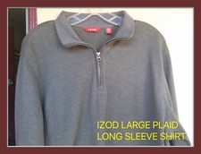 LARGE ORIGINAL IZOD SWEATER PULL OVER HEAVY JERSEY NWT COLOR FOREST 1/4 ZIPPER