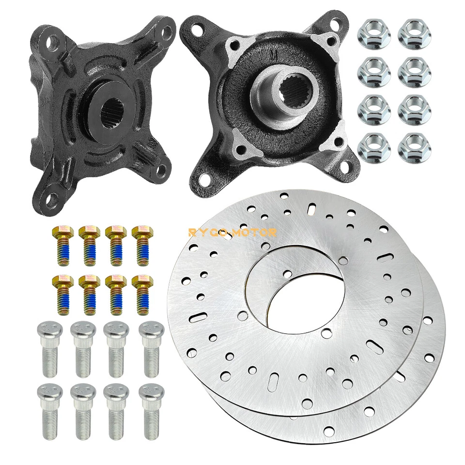 2x Rotor de freno de cubo de rueda delantera y barras para Polaris Ranger 400 425 500 570 700 800 Foto 3 de 4