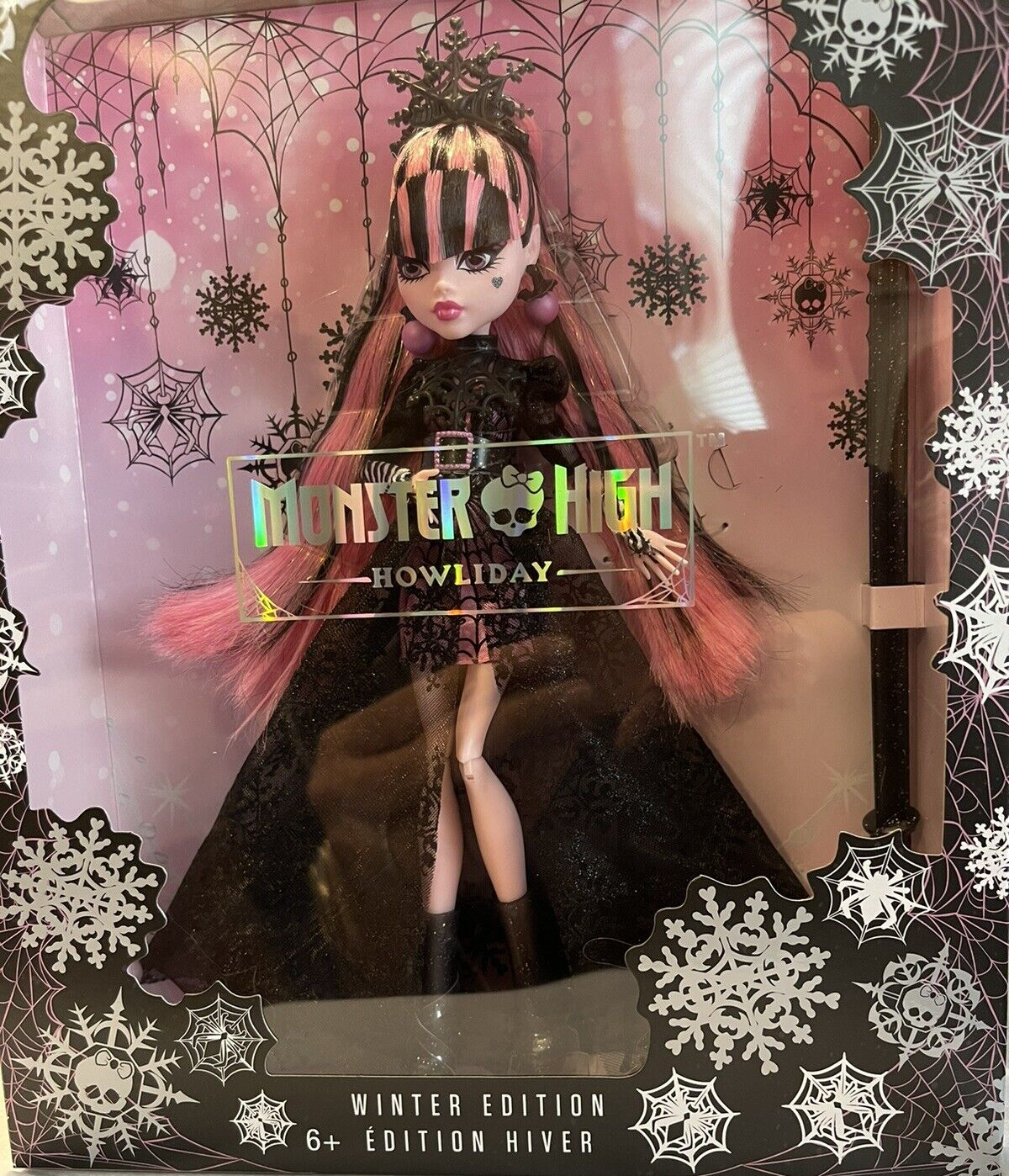 Monster High Howliday Draculaura Doll, Collectible Winter Edition, Pink &  Black Gown