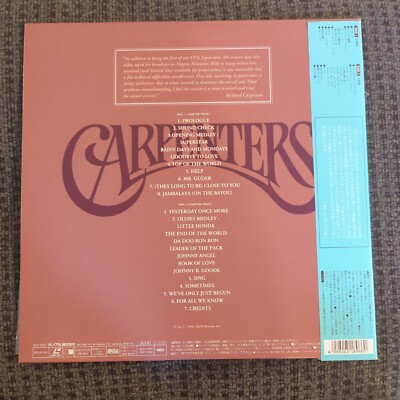Laserdisc - Carpenters - Live At Budokan 1974. Japan Only Release