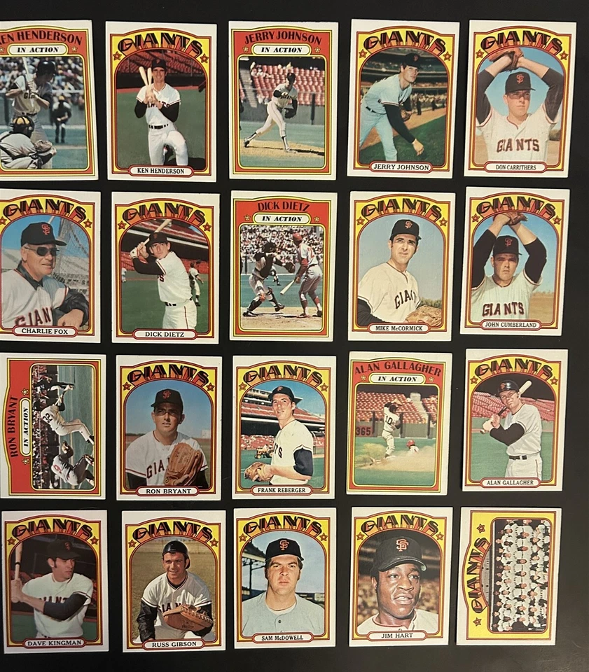 1972 Topps Gigantes de San Francisco Lote de 28 Jim Hart Sam McDowell Mike McCormick Foto 3 de 3
