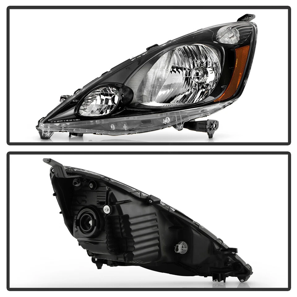 Par de faros de carcasa negra para Honda FIT 2009-2014 09-14 izquierda+derecha Foto 3 de 4