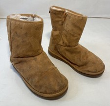 OshKosh B gosh Zip Up Ankle Boots Toddler Girls' Kids Size 12M Suede Faux Fur