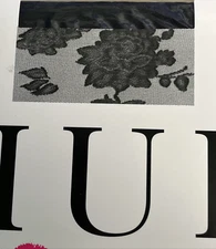 HUE Womens Floral Bloom Sheer CT Pantyhose Made In USA  Black sz 1