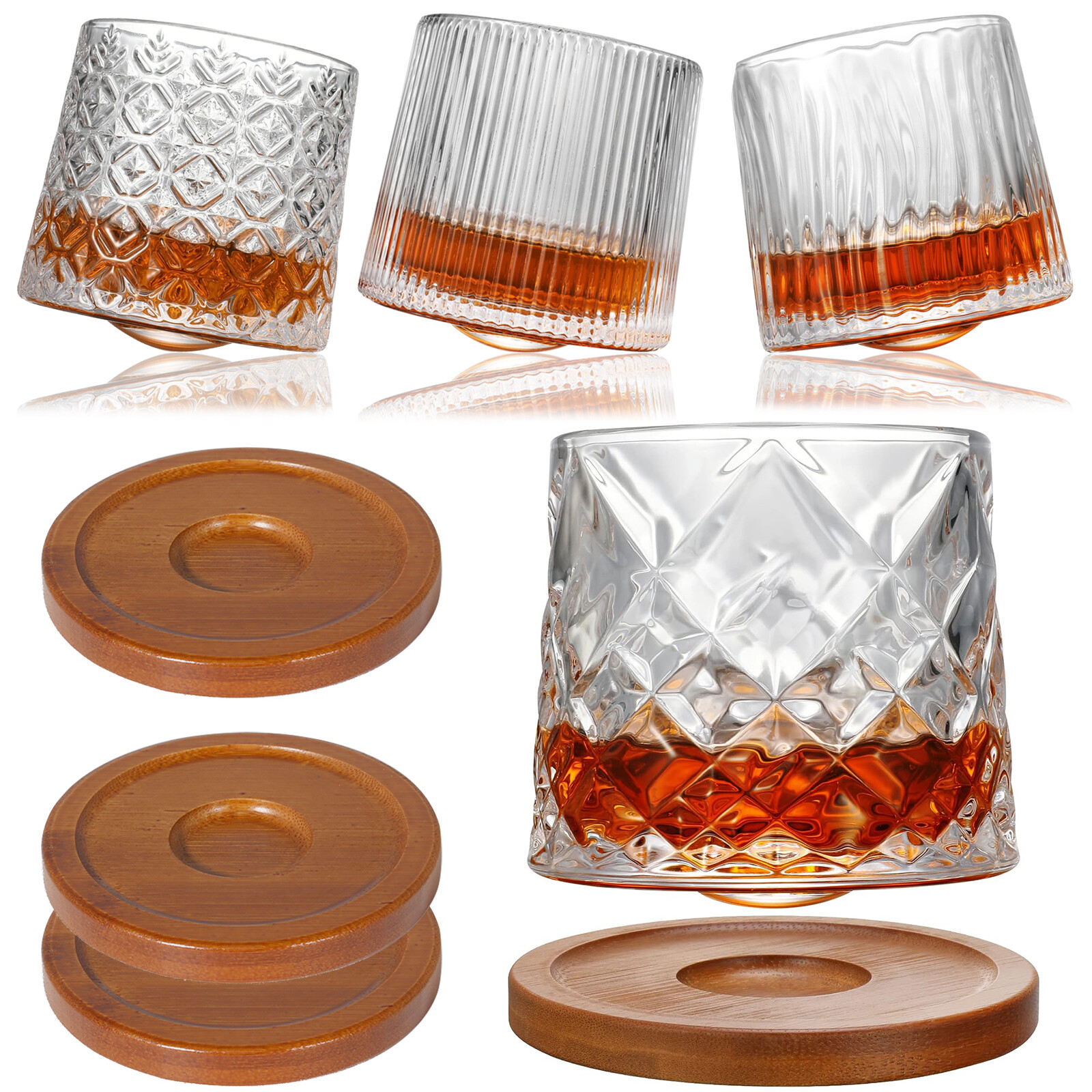 4-Tlg Tumbler WackelgläSer Whiskeygläser Set Whisky gläser Whiskyset 275ml