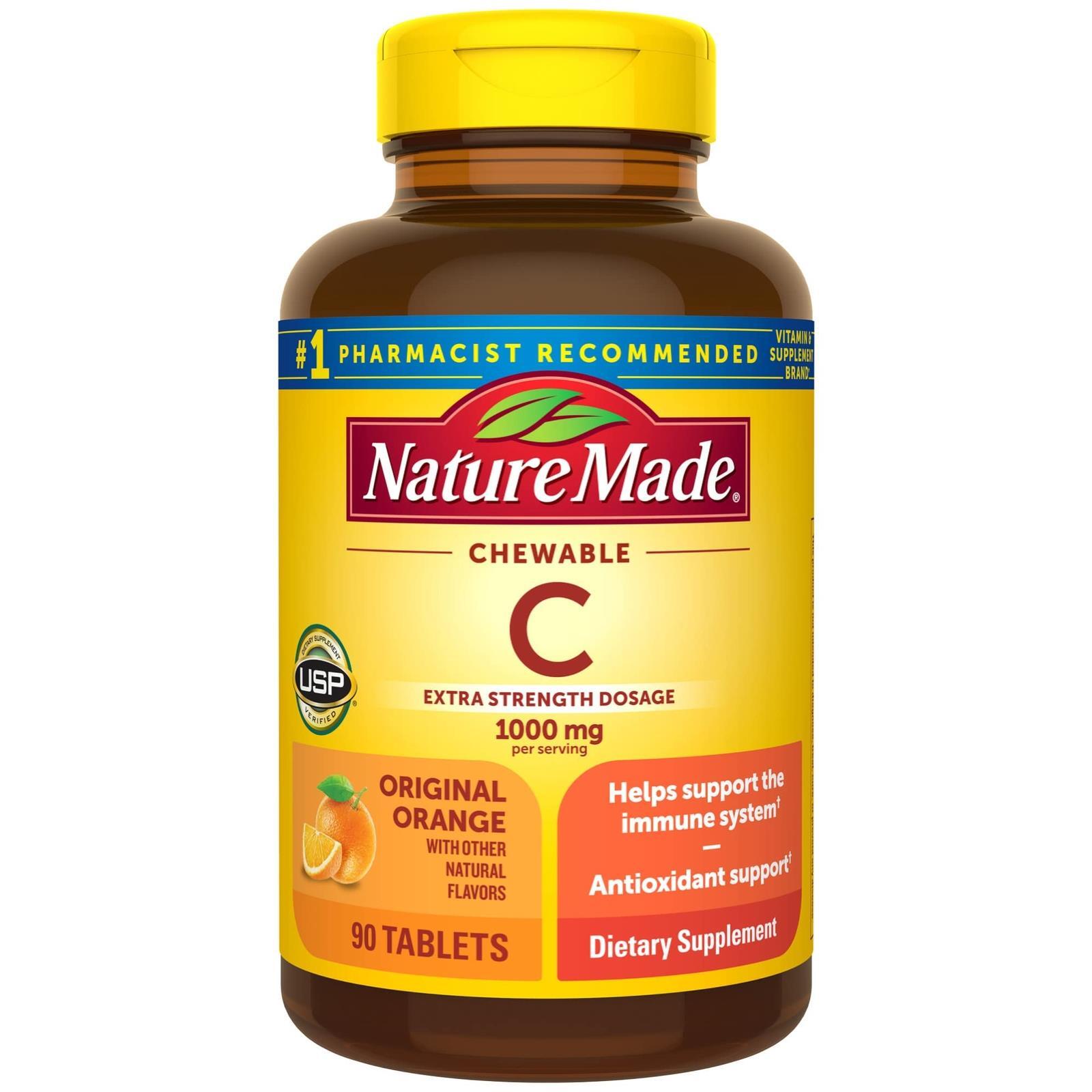Nature Made Extra Strength Chewable Vitamin C 1000mg Immune Support Dietary Supplement