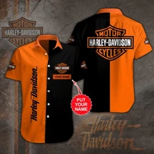 Personalized Harley Motor Racing Davidson Casual Button Down Shirt Unisex Adults