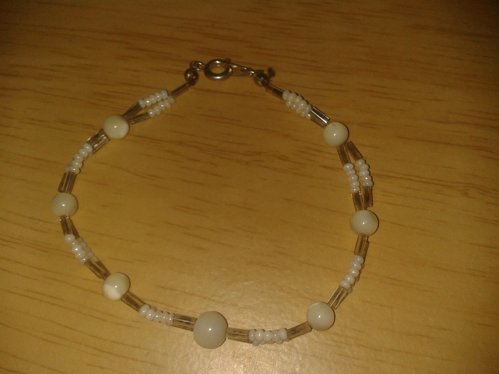 OFF WHITE Bracciale Mini off perline bianche metà 2010 21 cm. (D21e3)