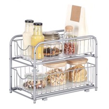 SONGMICS 2-Tier Pull Out Cabinet Organizers, Under Sink Organizer, Bathroom O...
