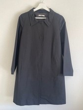 PRADA Long Coat Size S Dark Gray Simple Design with Waist Ribbon