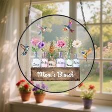Nana Birth Flower Suncatcher, Personalized Grandma Garden Gift for Mom